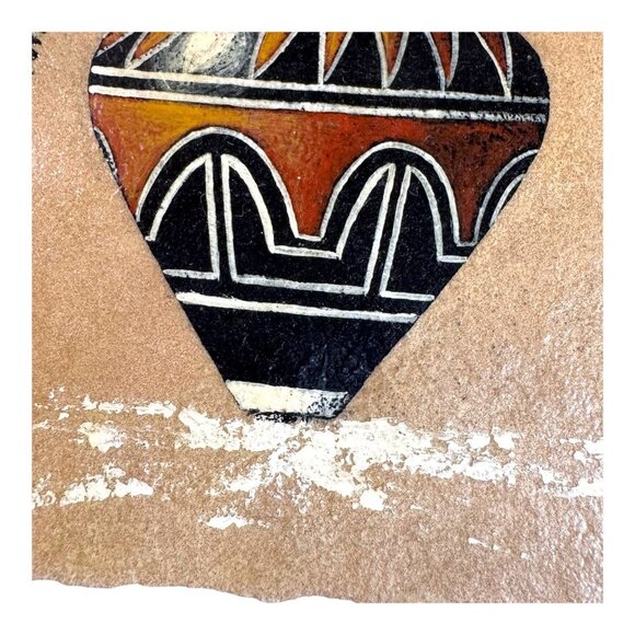 Vintage Navajo Hand-Painted Southwest Sandstone Sand Art By Andy Luna 1988 READ - Picture 2 of 5